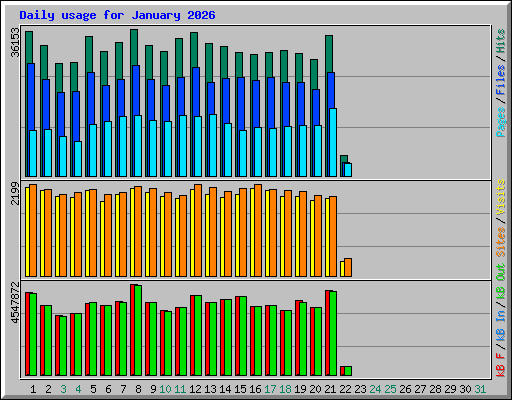 Daily usage for January 2026