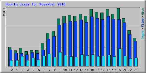 Hourly usage for November 2018