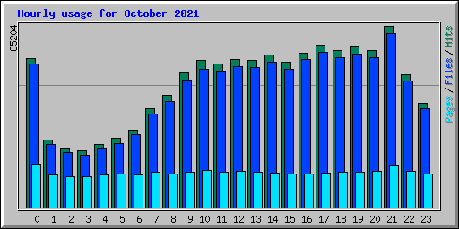 Hourly usage for October 2021