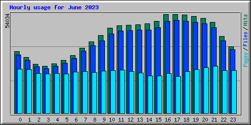 Hourly usage for June 2023