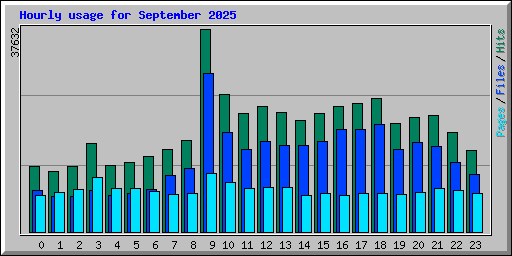 Hourly usage for September 2025