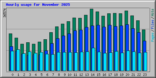 Hourly usage for November 2025