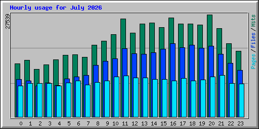 Hourly usage for July 2026