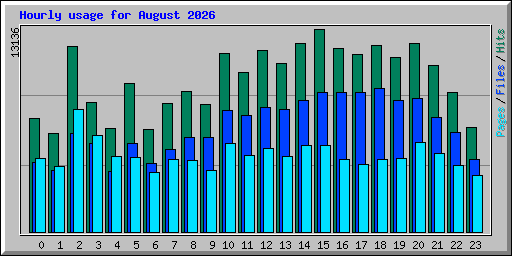 Hourly usage for August 2026